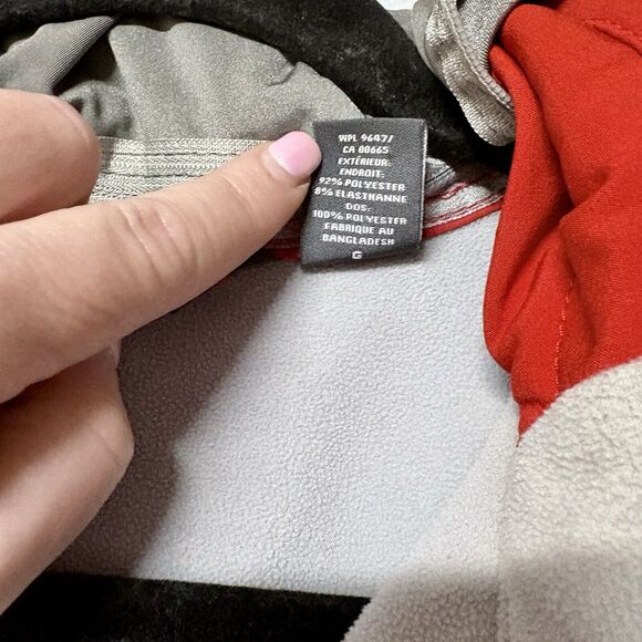 Y2K Eddie Bauer Soft‎ Shell Jacket Coat Women L Red Rain Hood Full Zip Vintage - Picture 9 of 14